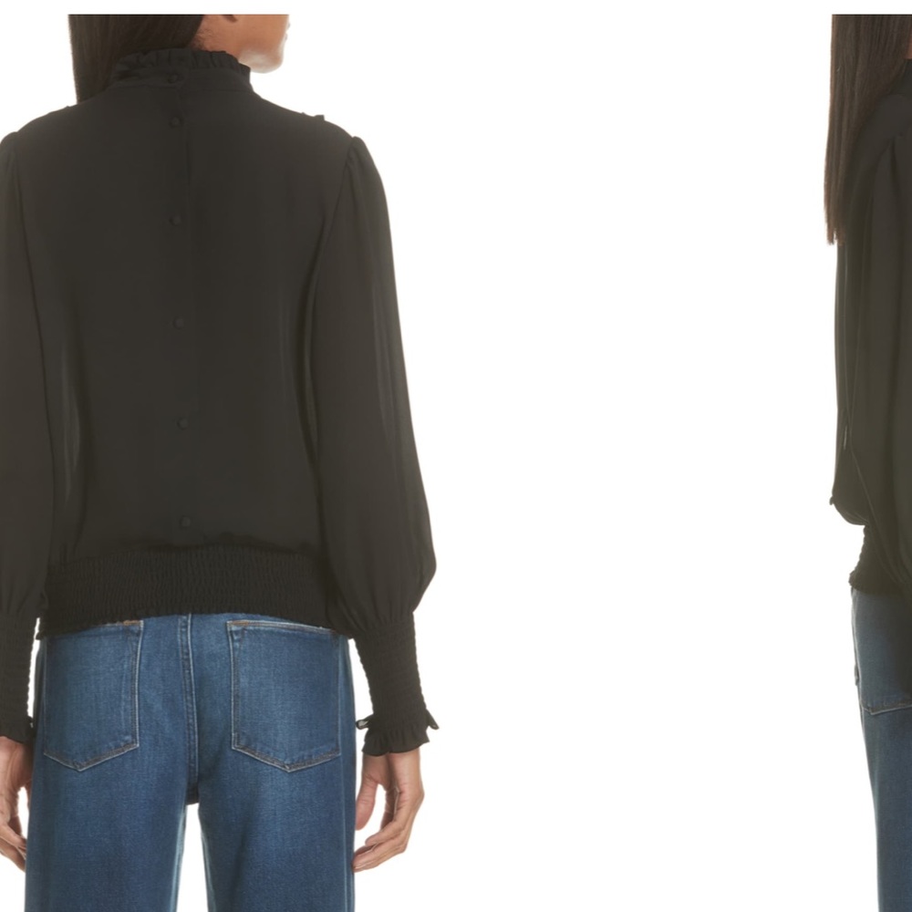 FRAME, Smocked Ruffle Front Blouse - Picture 3 of 8